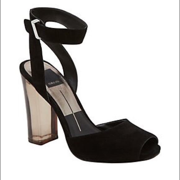 open toe lucite heels